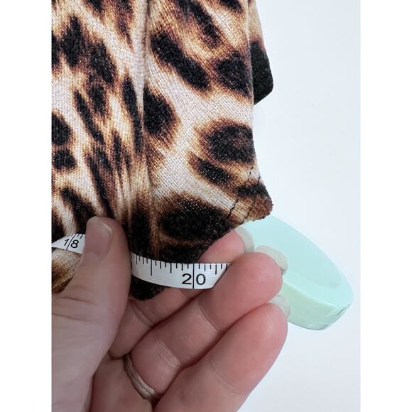 Y2K Leopard Animal Print 90s Large Top Faux Wrap Fitted V-neck Grunge Goth USA - Picture 7 of 9
